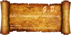 Götzemberger Dorottya névjegykártya